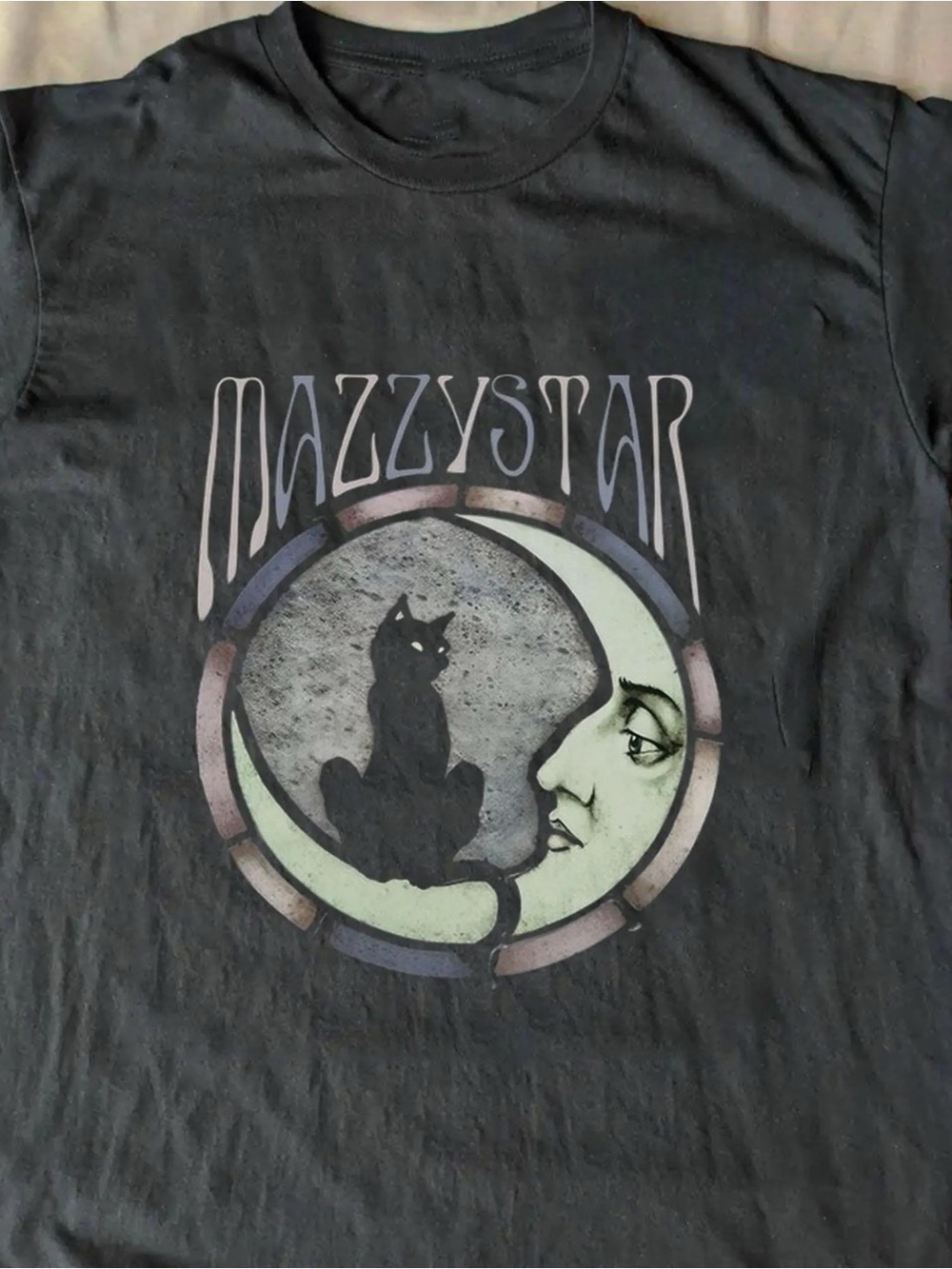 Cat Moon Mazzy Star Shirt, Dream Pop Band Graphic Tee — Unisex